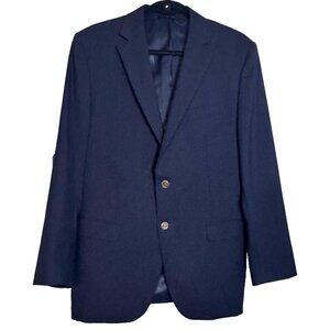 Simon Spurr Mens Navy Wool Valero 42R 2-Button Sport Coat Jacket Blazer Academia